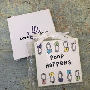 Baby shower gift poop happens tile